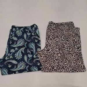 Liz Claiborne Blue and Green Paisley Sleepwear